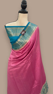 Pure Chiniya Silk Khaddi Handloom Banarasi Saree - The Handlooms