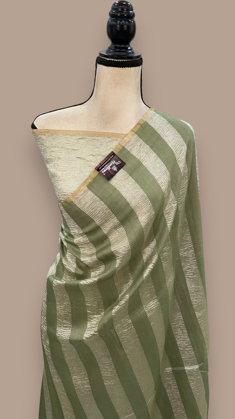 Pure Moonga Tissue Silk Banarasi Handloom Saree - The Handlooms