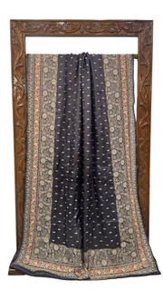 Tussar Silk Handloom Banarasi Saree With Chikankari - The Handlooms