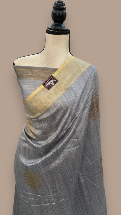 Pure Matka Tussar Silk Handloom Banarasi Saree
