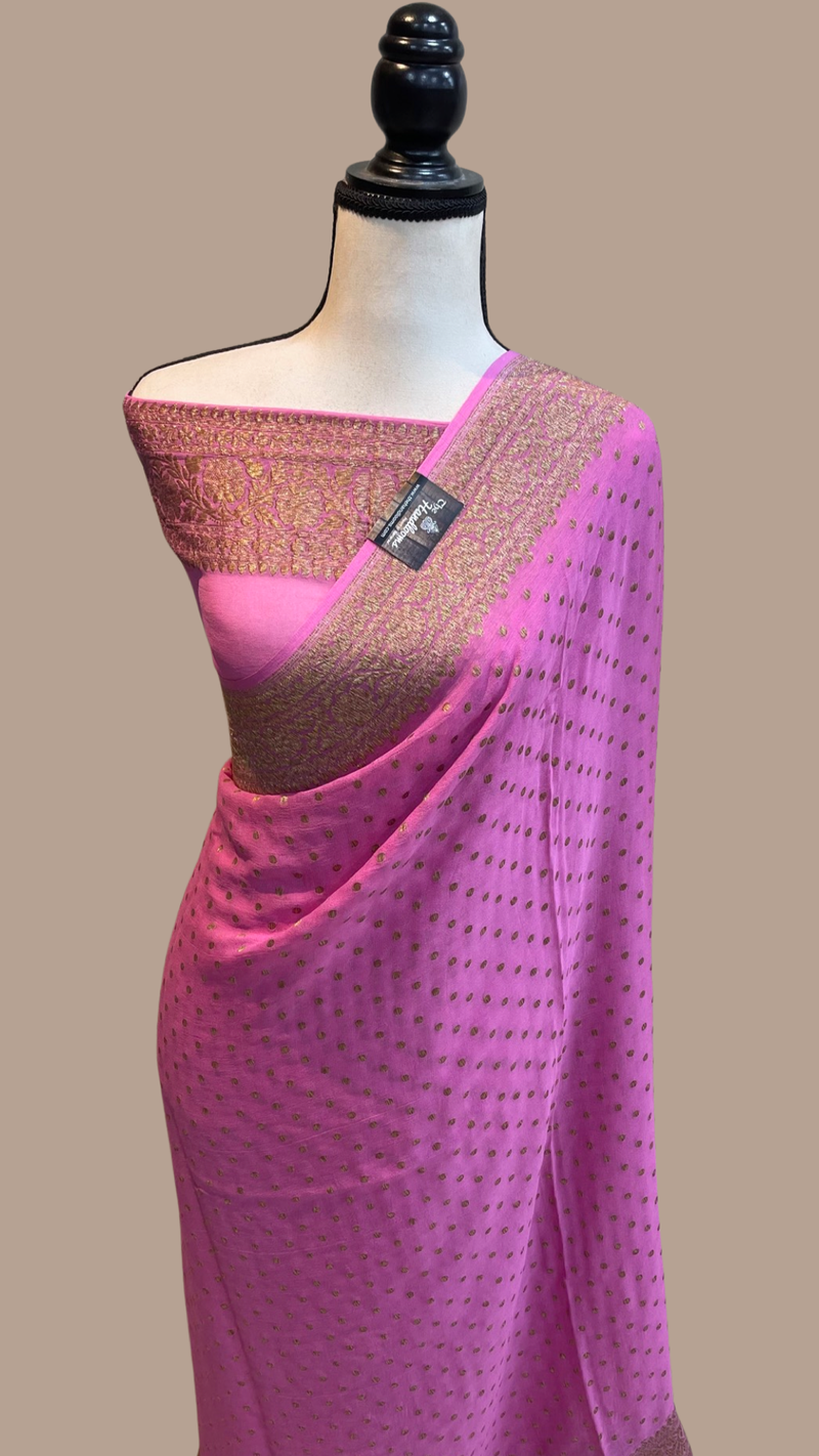 Khaddi Georgette Banarasi Saree -  Antique zari - The Handlooms