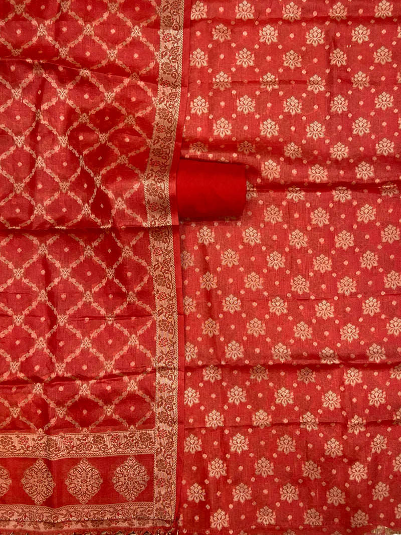 Pure Tussar Silk Banarasi Dress material