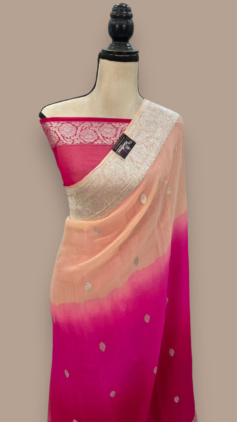 Pure Georgette Banarasi Handloom Saree - The Handlooms