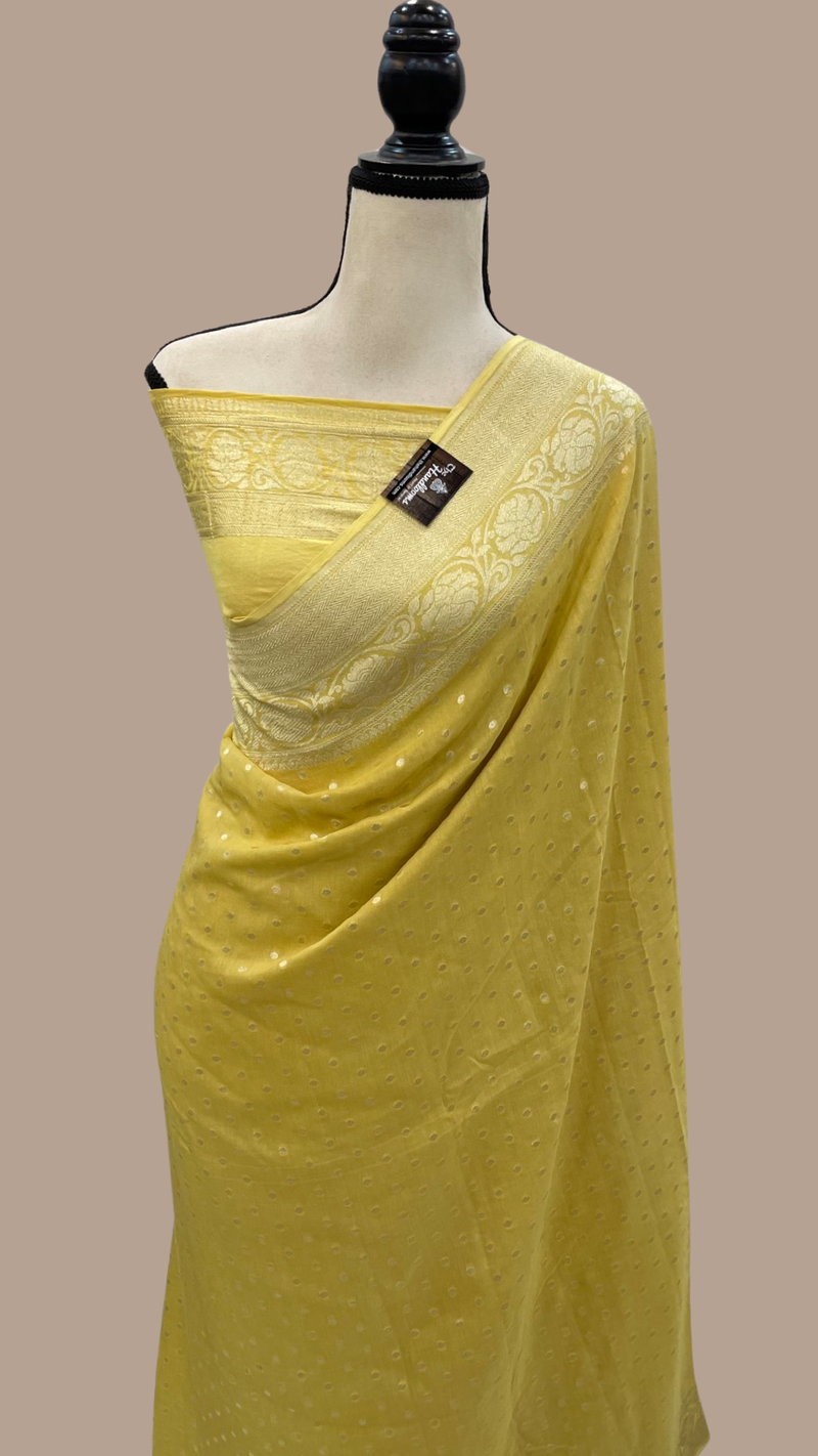 Moonga Georgette Handloom Banarasi Saree - The Handlooms