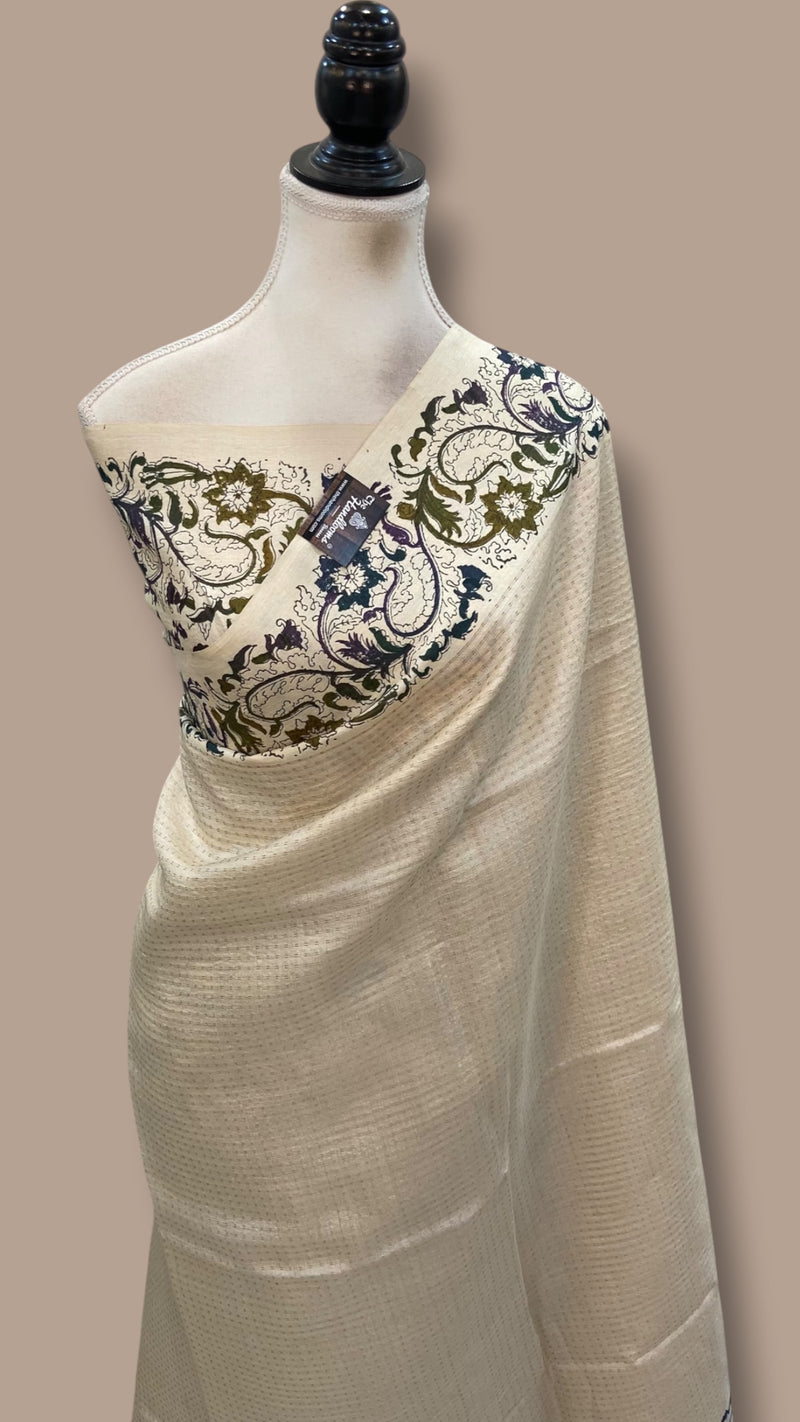 Pure Tussar Silk Handloom Banarasi Saree