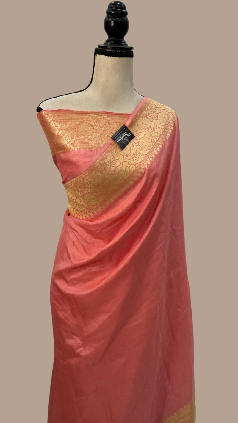 Pure Katan Silk Banarasi Handloom Saree - All over Kadua Plain - The Handlooms