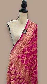 Pure Georgette Banarasi Bandhej Handloom Dupatta - The Handlooms