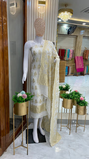 Khaddi Georgette Handlooms Banarasi Dress material - The Handlooms