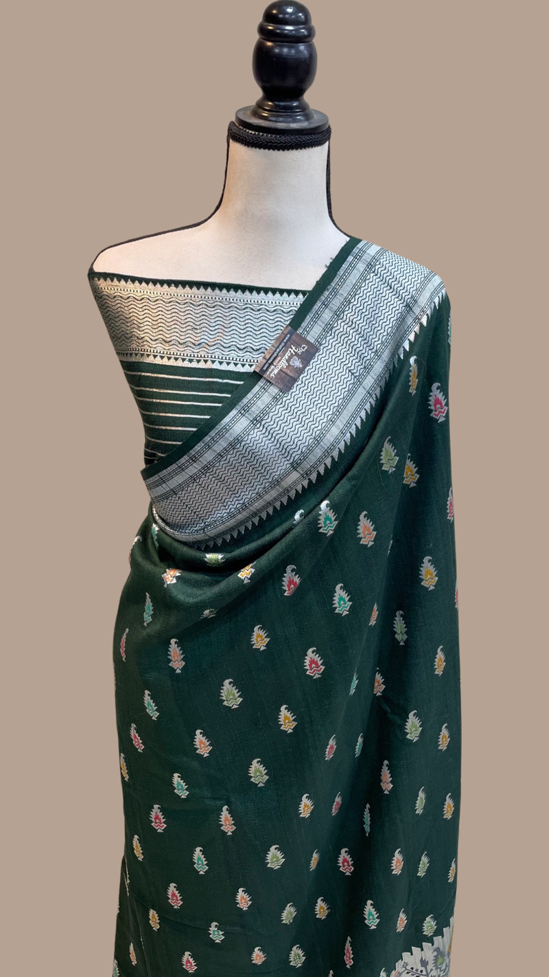 Pure Tussar Georgette Handloom Banarasi Saree - Tilfi - The Handlooms