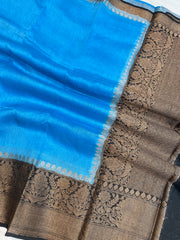 Pure linen Banarasi Saree - The Handlooms