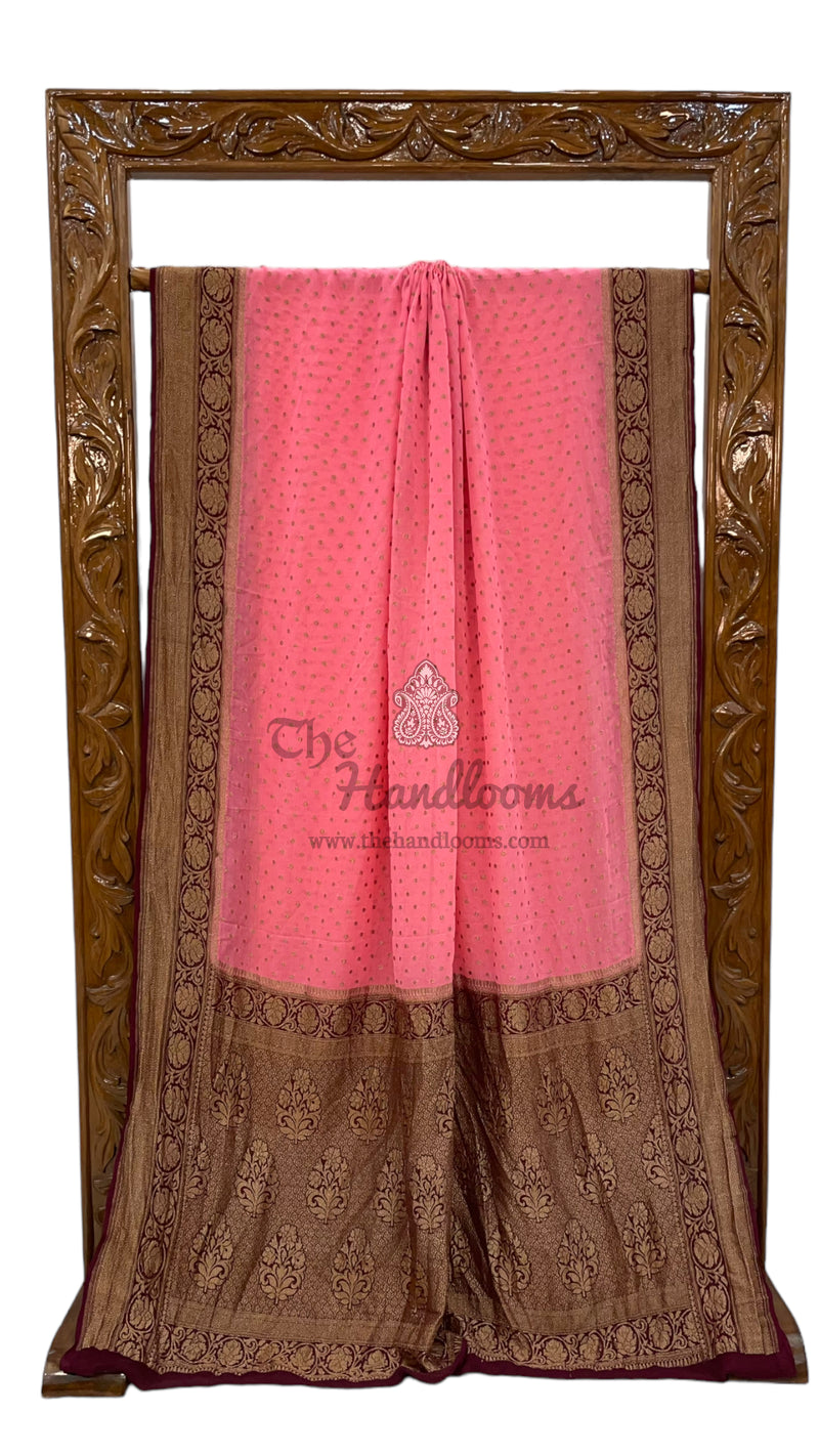 Khadki Georgette Banarasi Saree -  Antique zari - The Handlooms