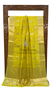 Pure Mango Silk Banarasi Handloom Saree - The Handlooms
