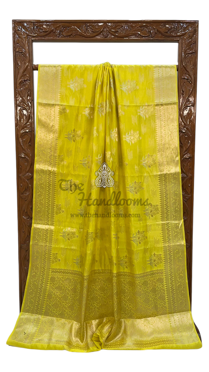 Pure Mango Silk Banarasi Handloom Saree - The Handlooms