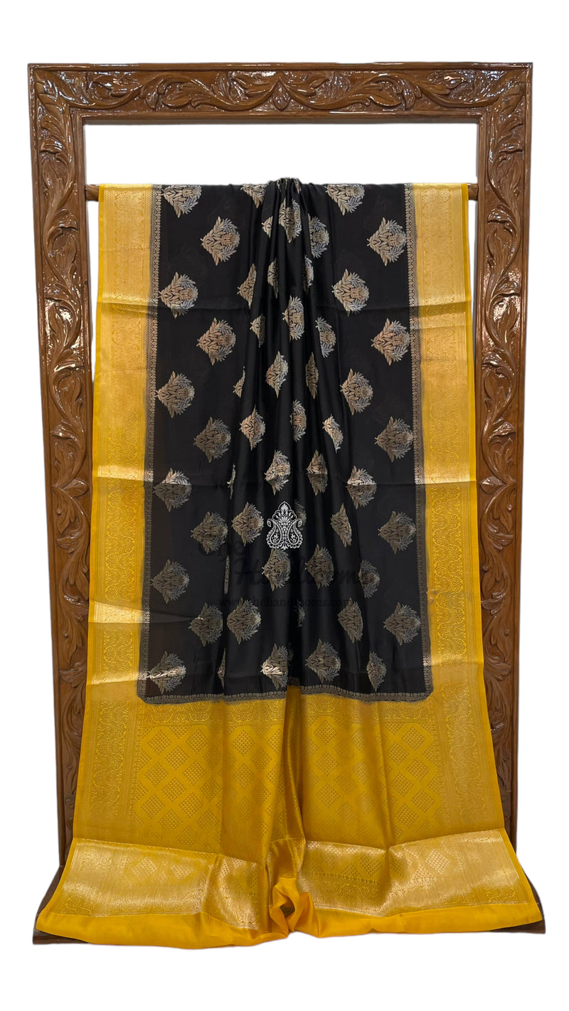 Pure Mango Silk Banarasi Handloom Saree - The Handlooms
