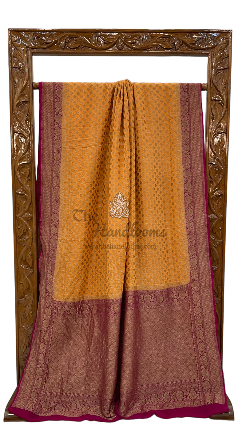Khadki Georgette Banarasi Saree -  Antique zari - The Handlooms