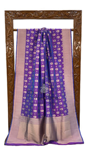 Pure Katan Silk Banarasi Handloom Saree - All over jaal work - The Handlooms