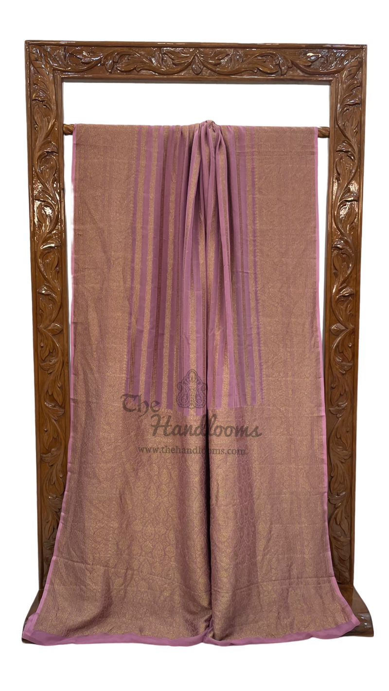 Khaddi Georgette Banarasi Saree -  Antique zari - The Handlooms