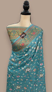 Tussar Silk Handloom Banarasi Saree With Chikankari - The Handlooms