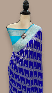 Pure Khaddi Georgette Handloom Banarasi Saree - The Handlooms