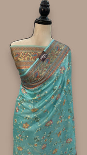 Tussar Silk Handloom Banarasi Saree With Chikankari - The Handlooms