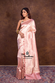 Regal Pure Katan Silk Banarasi Saree – Handwoven Tanchui Brocade - The Handlooms