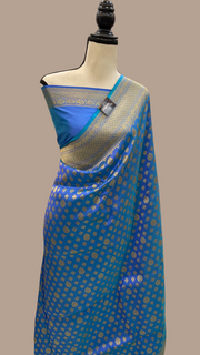 Pure Katan Silk Banarasi Handloom Saree - All Over Jaal Work - The Handlooms