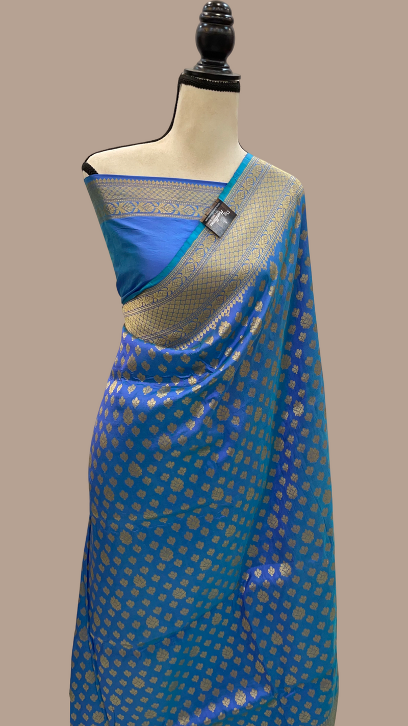 Pure Katan Silk Banarasi Handloom Saree - All Over Jaal Work - The Handlooms