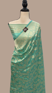 Pure Katan Silk Banarasi Handloom Saree - All Over Jaal Work - The Handlooms