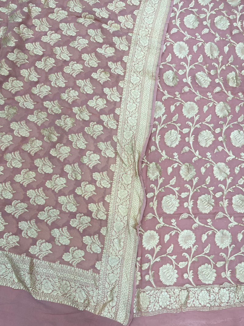 Khaddi Georgette Handlooms Banarasi Dress material - The Handlooms