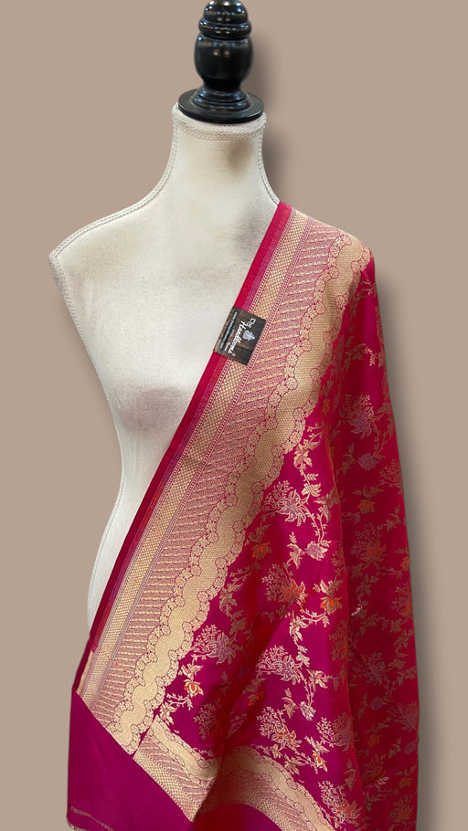 Pure Katan Silk Handloom Banarasi Dupatta - Meenakari - The Handlooms