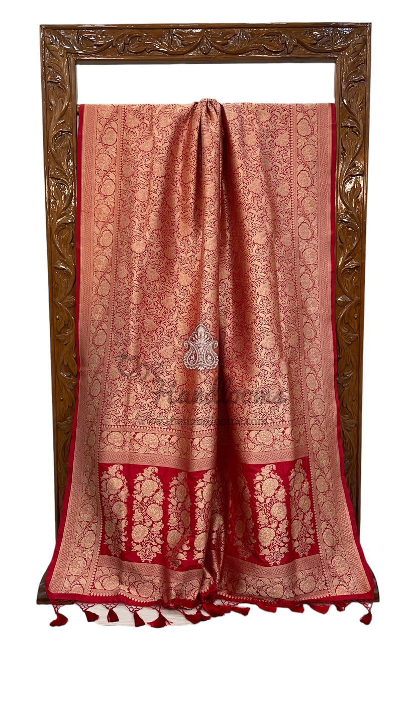 Pure Katan Silk Banarasi Handloom Saree - Tanchui Brocade - The Handlooms