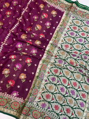 Pure Chiffon Khaddi Banarasi Saree - The Handlooms