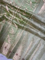 Pure Dupion Silk Banarasi Saree - Gold Zari - The Handlooms