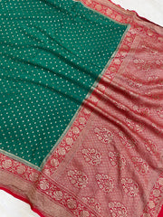 Khaddi Georgette Banarasi Saree -  Antique zari - The Handlooms
