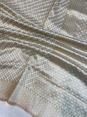 Pure Tissue Reshmi Zari Banarasi Brocade Handloom Saree - The Handlooms