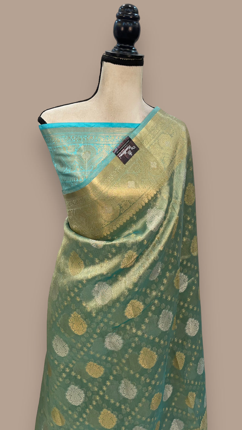 Pure Kora Tissue Handloom Banarasi Saree - The Handlooms