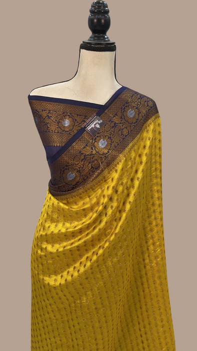 Pure Dupion Silk Banarasi Saree - Antique Zari - The Handlooms
