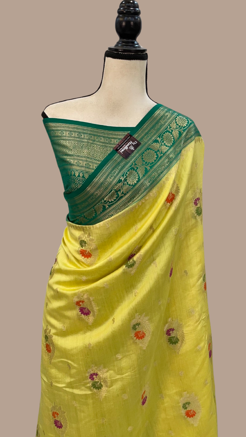 Pure Chiniya Silk Handloom Banarasi Saree - The Handlooms