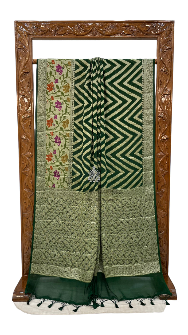 Pure Chiffon Khaddi Banarasi Saree - The Handlooms