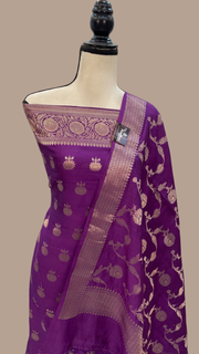 Pure Chiniya Silk Handlooms Banarasi Dress material - The Handlooms