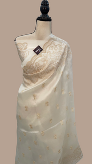 Organza Chikankari Handloom Banarasi Saree - The Handlooms