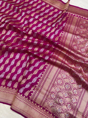 Pure Katan Silk Banarasi Handloom Saree - All over Sona Roopa kadiyal Jaal work - The Handlooms