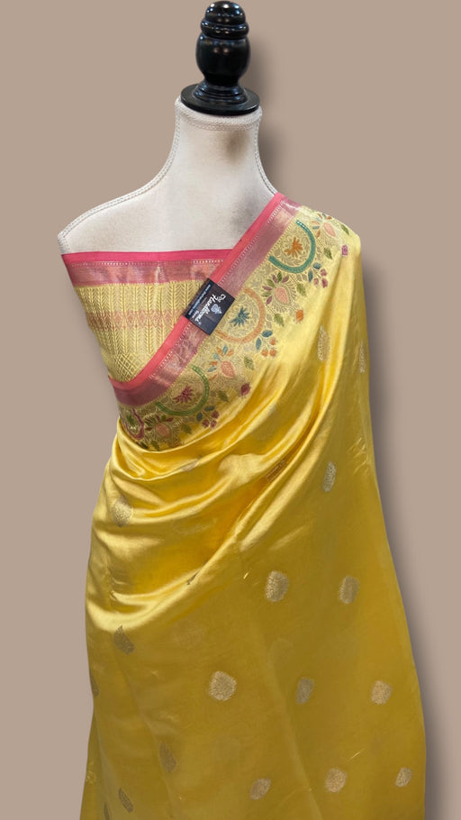Pure Mango Silk Banarasi Handloom Saree - The Handlooms