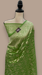 Pure Katan Silk Banarasi Handloom Saree - All Over Jaal Work - The Handlooms