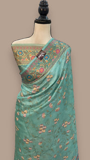 Tussar Silk Handloom Banarasi Saree With Chikankari - The Handlooms