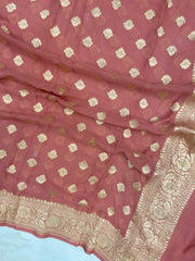Khaddi Georgette Handloom Banarasi Dupatta - The Handlooms