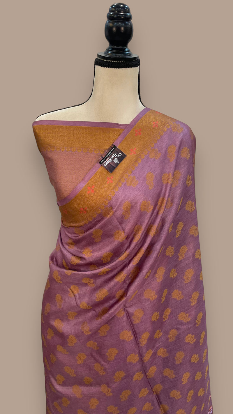 Pure Tussar Silk Handloom Banarasi Saree - The Handlooms