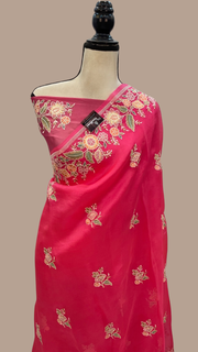 Pure Organza Chikankari Handloom Banarasi Saree - The Handlooms