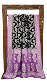 Pure Khaddi Georgette Handloom Banarasi Saree - The Handlooms