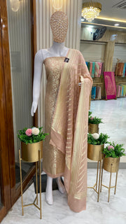 Khaddi Georgette Handlooms Banarasi Dress material - The Handlooms